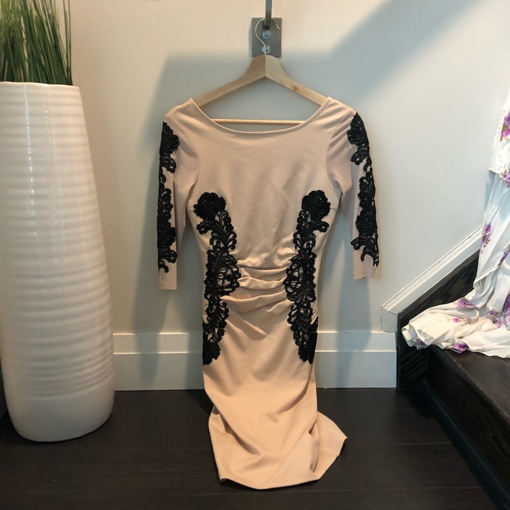 Mid length cotton stretch dress